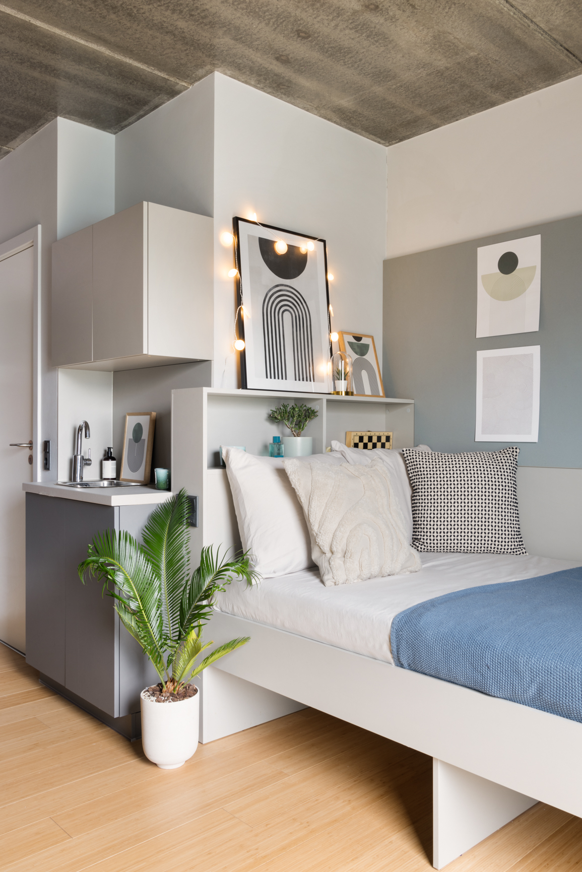 Small but Mighty Studio bed at Basestack Bryggen student accommodation and apartments to rent in Copenhagen