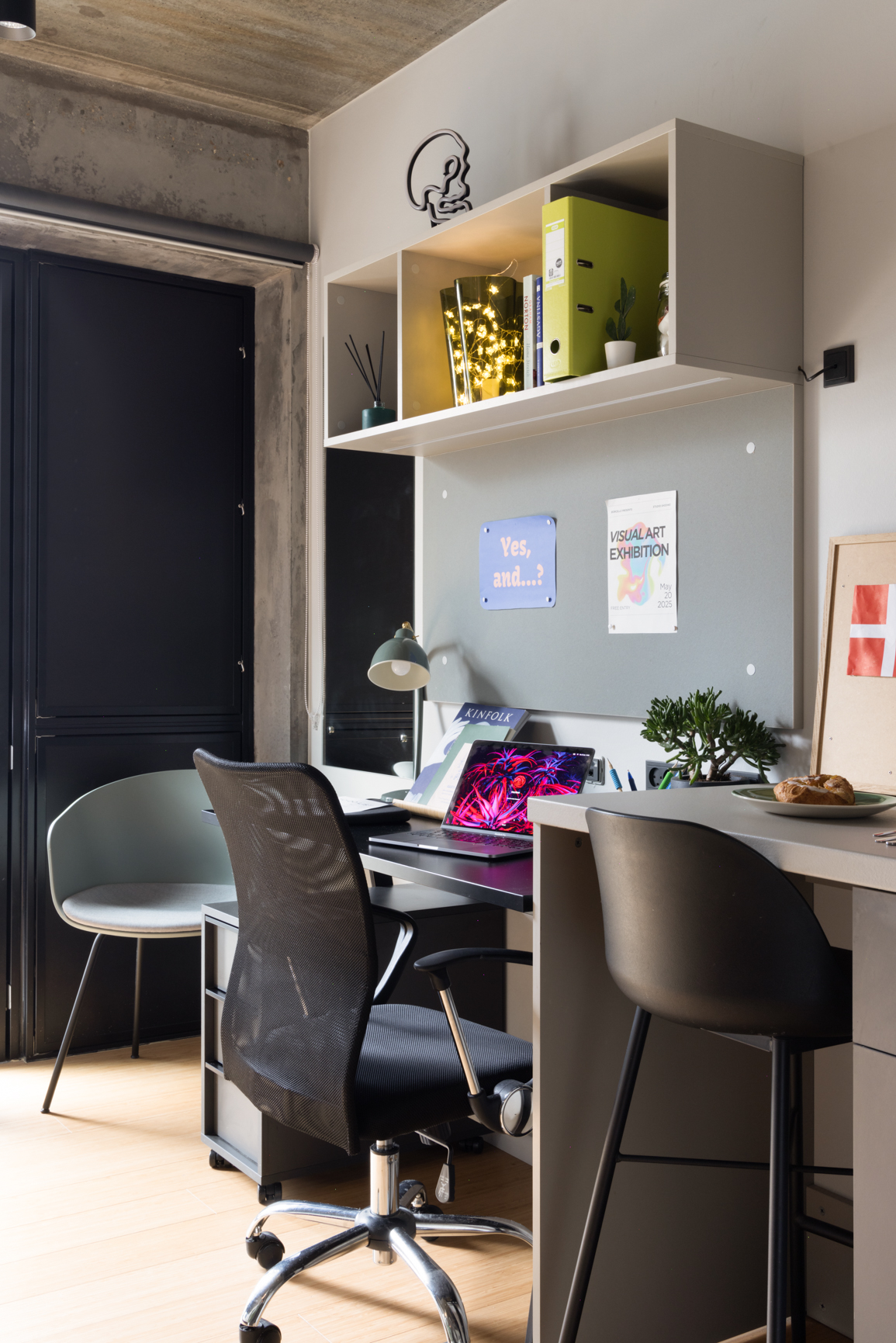 Small but Mighty Studio desk at Basestack Bryggen student accommodation and apartments to rent in Copenhagen