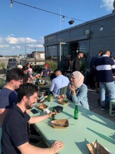 rooftop bbq party in a student accommodation