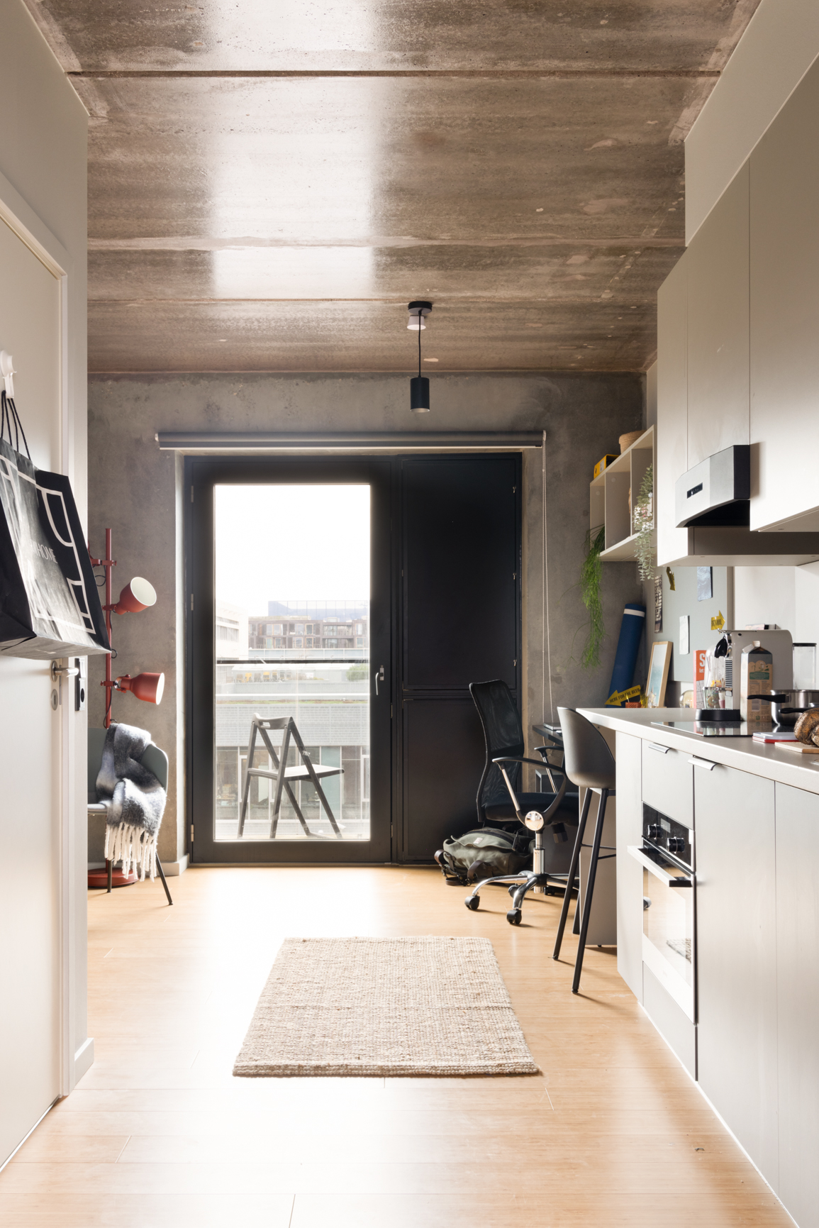 The Giant Studio balcony in Basestack Living student accommodation and apartments to rent in Copenhagen