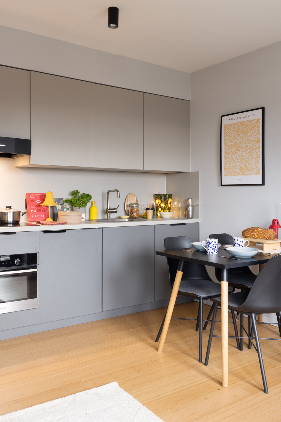 Modern Medium 1 Bed Apartment kitchen in Basestack Living student accommodation and apartments to rent in Copenhagen