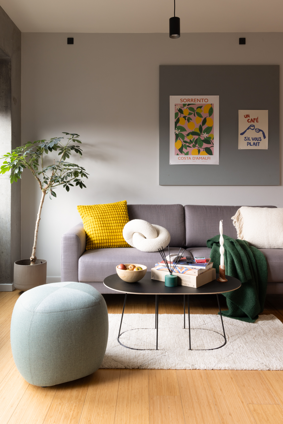 The Modern Medium Apartment living room at Basestack Living student accommodation and apartments to rent in Copenhagen