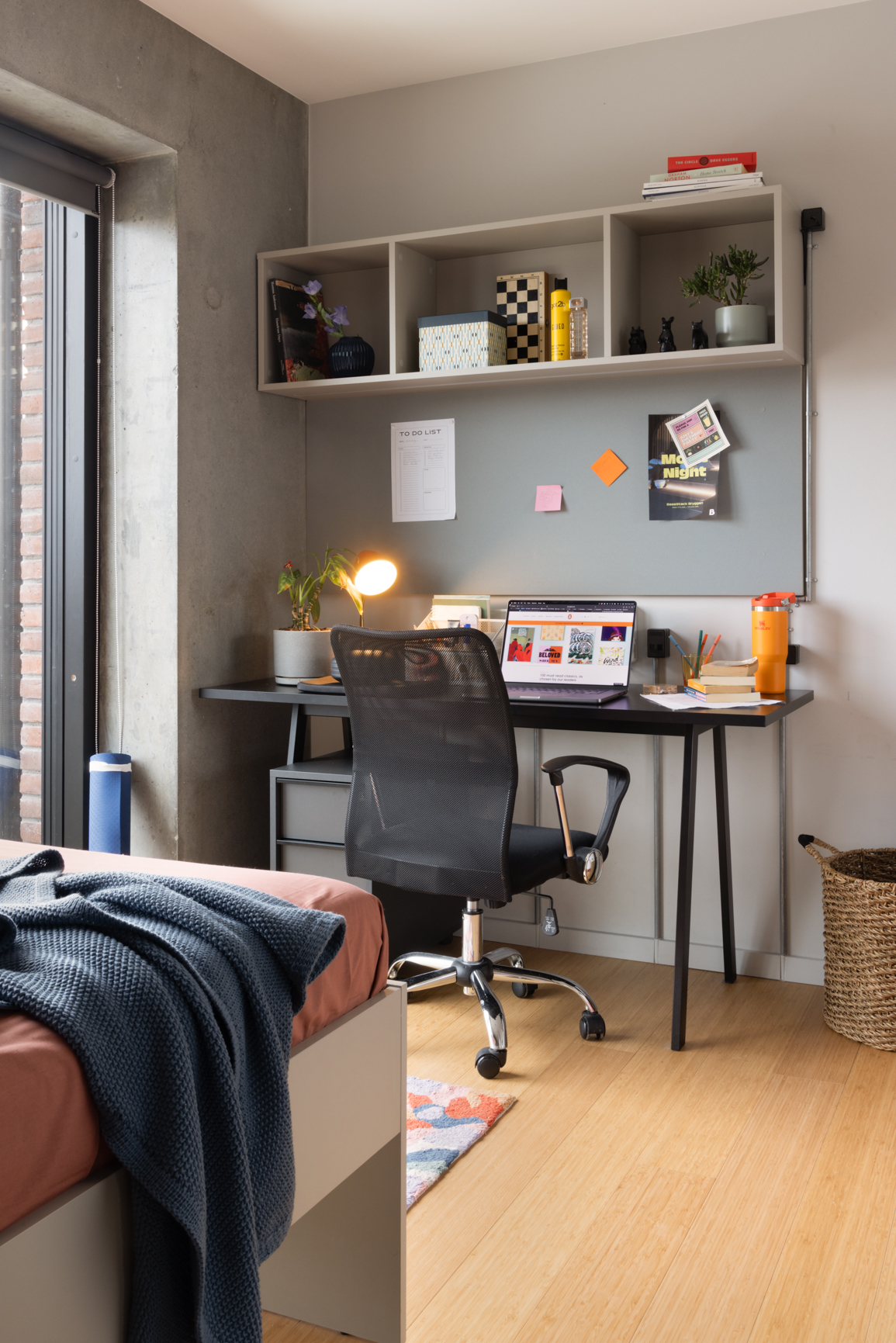 Modern Medium 1 Bed Apartment desk in Basestack Living student accommodation and apartments to rent in Copenhagen