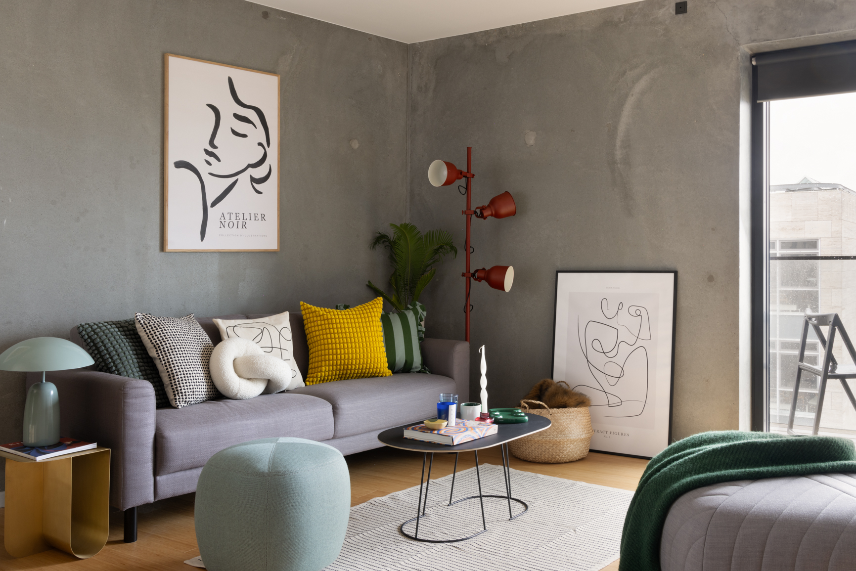 The Giant Apartment living room at Basestack Living student accommodation and apartments to rent in Copenhagen