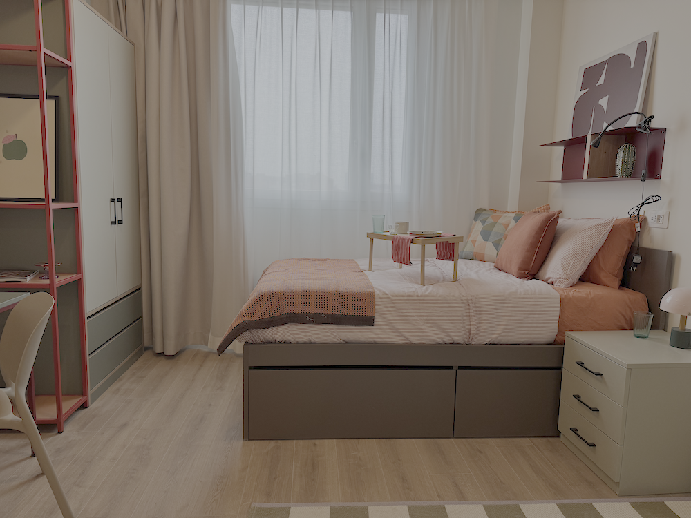 Modern student room in Tribera Milan with sleek furnishings